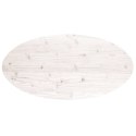 Blat stołu, biały, 90x45x2,5 cm, lite drewno sosnowe, owalny Lumarko!