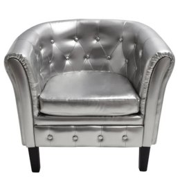 Fotel, srebrny, sztuczna skóra Lumarko!