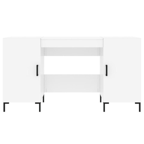 Biurko białe z połyskiem, 140x50x75 cm, materiał drewnopochodny Lumarko!