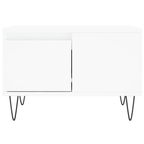 VidaXL Stolik kawowy, biały, 55x55x36,5 cm, materiał drewnopochodny