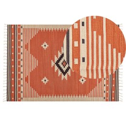 Dywan bawełniany kilim 140 x 200 cm pomarańczowy GAVAR Lumarko!