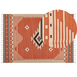 Dywan bawełniany kilim 160 x 230 cm pomarańczowy GAVAR Lumarko!