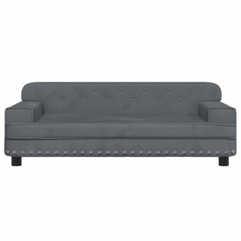 VidaXL Sofa dla dzieci, ciemnoszara, 90x53x30 cm, aksamit