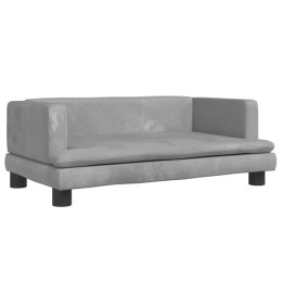 Sofa dla dzieci, jasnoszara, 80x45x30 cm, aksamit Lumarko!