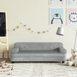 VidaXL Sofa dla dzieci, jasnoszara, 90x53x30 cm, aksamit