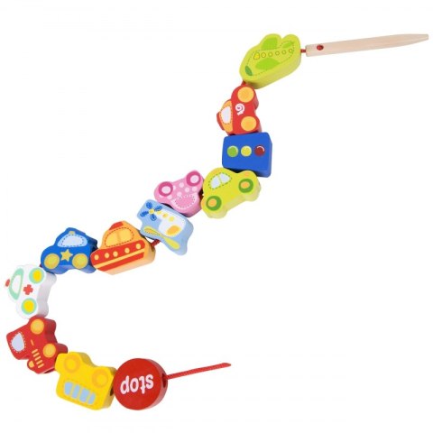 Drewniane Klocki Do Nawlekania Ruch Drogowy 13 Elementów Lumarko!