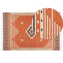 Dywan bawełniany kilim 200 x 300 cm pomarańczowy GAVAR Lumarko!