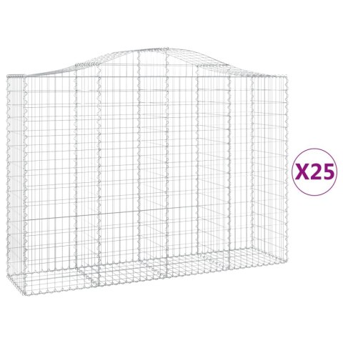 VidaXL Kosze gabionowe, 25 szt, 200x50x140/160cm, galwanizowane żelazo #