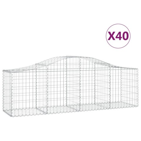 VidaXL Kosze gabionowe, 40 szt, 200x50x60/80 cm, galwanizowane żelazo #