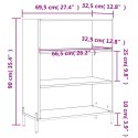 VidaXL Regał, biały, 69,5x32,5x90 cm, materiał drewnopochodny