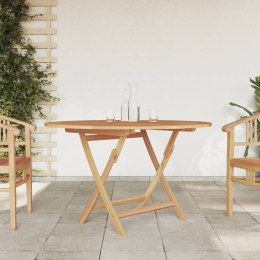 VidaXL Składany stół ogrodowy, Ø 120x75 cm, lite drewno tekowe