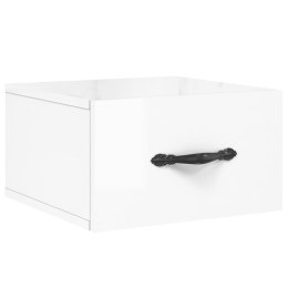 VidaXL Wisząca szafka nocna, biała o wysokim połysku, 35x35x20 cm