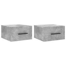 VidaXL Wiszące szafki nocne, 2 szt., szarość betonu, 35x35x20 cm