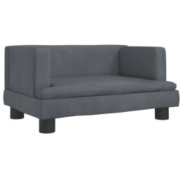 Sofa dla dzieci, ciemnoszara, 60x40x30 cm, aksamit Lumarko!