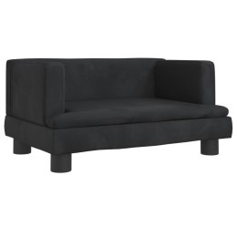 VidaXL Sofa dla dzieci, czarna, 60x40x30 cm, aksamit