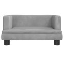 Sofa dla dzieci, jasnoszara, 60x40x30 cm, aksamit Lumarko!