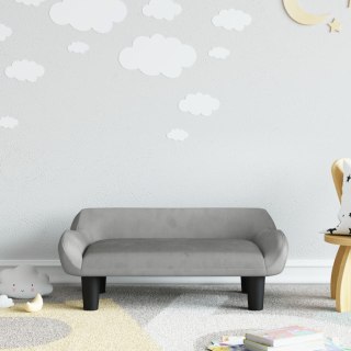 Sofa dla dzieci, jasnoszara, 70x40x24 cm, aksamit Lumarko!