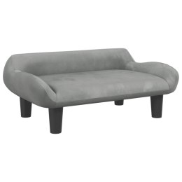 VidaXL Sofa dla dzieci, jasnoszara, 70x40x24 cm, aksamit