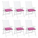 VidaXL Poduszki na krzesła, 6 szt., różowe, 40x40x7 cm, tkanina