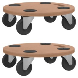 Wózki platformowe, 2 szt., okrągłe, materiał drewnopochodny Lumarko!