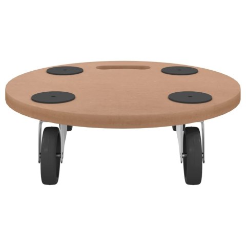 VidaXL Wózki platformowe, 2 szt., okrągłe, materiał drewnopochodny