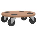 Wózki platformowe, 6 szt., okrągłe, materiał drewnopochodny Lumarko!