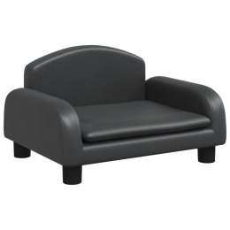Sofa dla dzieci, czarna, 50x40x30 cm, sztuczna skóra Lumarko!