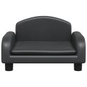 VidaXL Sofa dla dzieci, czarna, 50x40x30 cm, sztuczna skóra