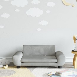 VidaXL Sofa dla dzieci, jasnoszara, 70x45x33 cm, aksamit