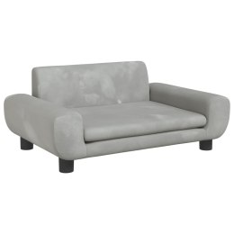 VidaXL Sofa dla dzieci, jasnoszara, 70x45x33 cm, aksamit