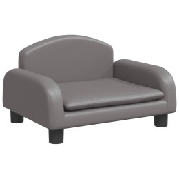 VidaXL Sofa dla dzieci, szara, 50x40x30 cm, sztuczna skóra