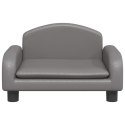 Sofa dla dzieci, szara, 50x40x30 cm, sztuczna skóra Lumarko!