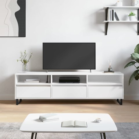 VidaXL Szafka pod TV, biała, 150x30x44,5 cm, materiał drewnopochodny