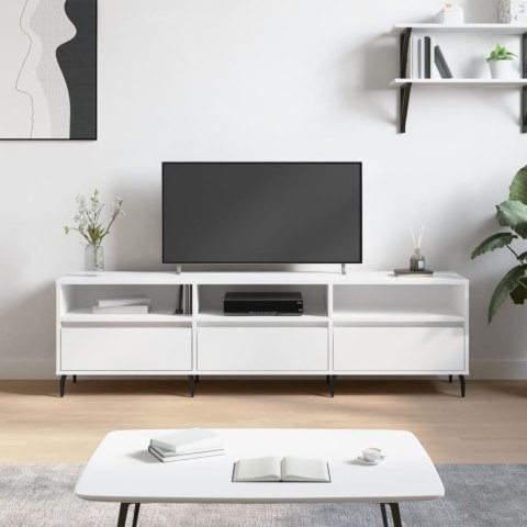 VidaXL Szafka pod TV, biała, 150x30x44,5 cm, materiał drewnopochodny