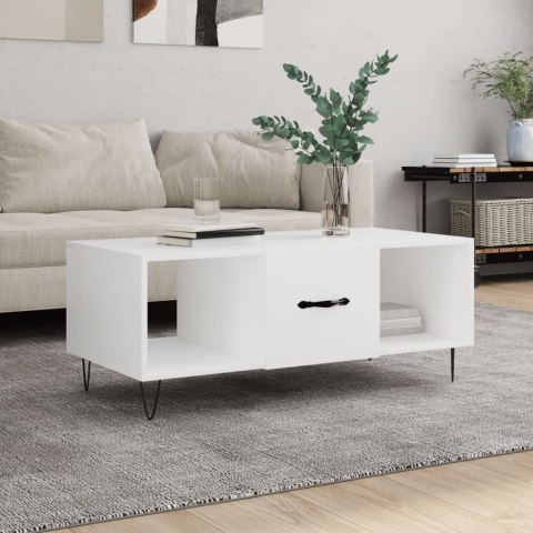 Stolik kawowy, biały, 102x50x40 cm, materiał drewnopochodny Lumarko!