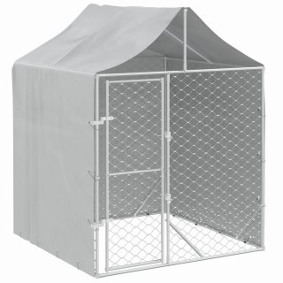 Kojec dla psa, z dachem, srebrny, 2x2x2,5 m, stal galwanizowana Lumarko!