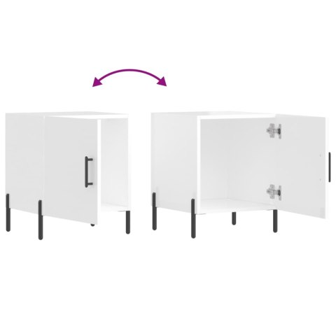 VidaXL Szafki nocne, 2 szt., białe z połyskiem, 40x40x50 cm