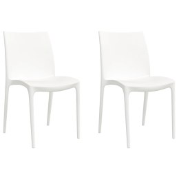 VidaXL Krzesła ogrodowe, 2 szt, białe, 50x46x80 cm, polipropylen
