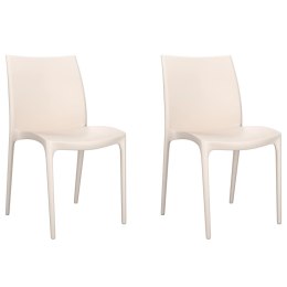 VidaXL Krzesła ogrodowe, 2 szt., kremowe, 50x46x80 cm,polipropylen