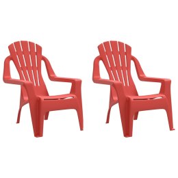 Krzesła ogrodowe dla dzieci, 2 szt., czerwone 37x34x44 cm, PP Lumarko!