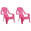 VidaXL Krzesła ogrodowe dla dzieci, 2 szt., różowe, 37x34x44 cm, PP