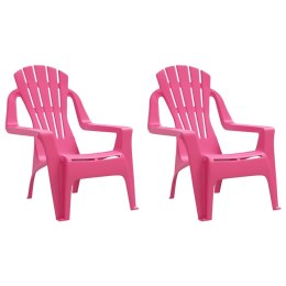 Krzesła ogrodowe dla dzieci, 2 szt., różowe, 37x34x44 cm, PP Lumarko!