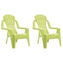 VidaXL Krzesła ogrodowe dla dzieci, 2 szt, zielone, 37x34x44 cm, PP