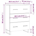 VidaXL Szafka, biała, połysk, 69,5x34x90 cm, materiał drewnopochodny