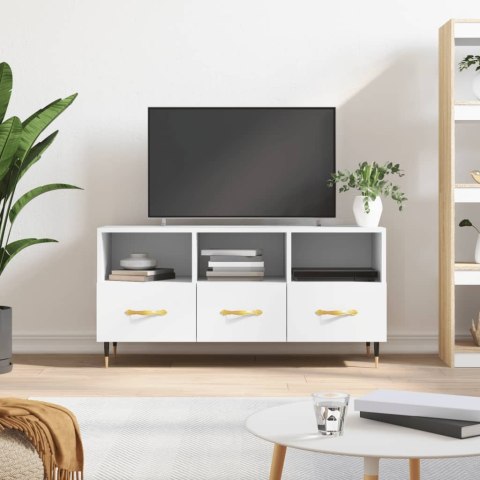 Szafka pod TV, biała, 102x36x50 cm, materiał drewnopochodny Lumarko!