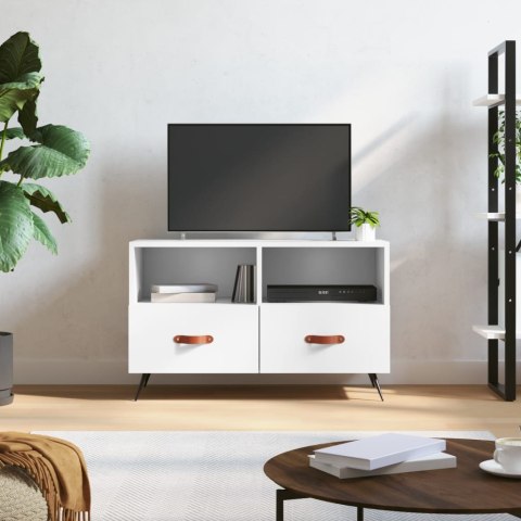 VidaXL Szafka pod TV, biała, 80x36x50 cm, materiał drewnopochodny
