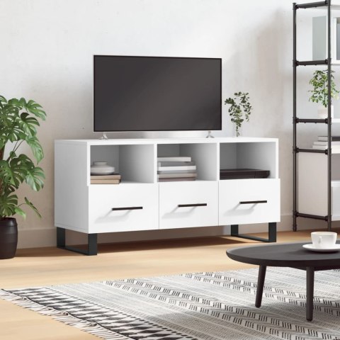 Szafka pod TV, biała, 102x36x50 cm, materiał drewnopochodny Lumarko!