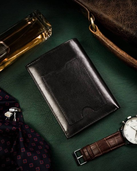 Duży, skórzany portfel męski bez zapięcia zewnętrznego — Peterson Lumarko!