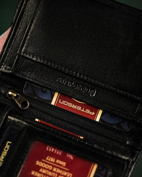 Duży, skórzany portfel męski bez zapięcia zewnętrznego — Peterson Lumarko!