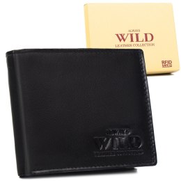 Skórzany portfel męski z zasuwanym schowkiem — Always Wild Lumarko!